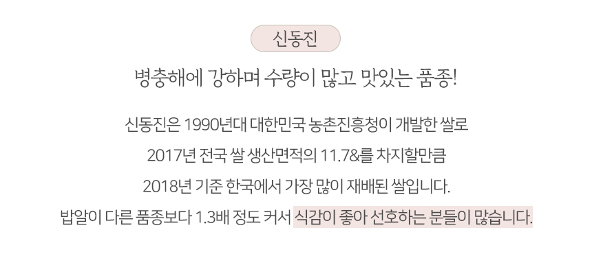지동정미소 쌀 상품설명